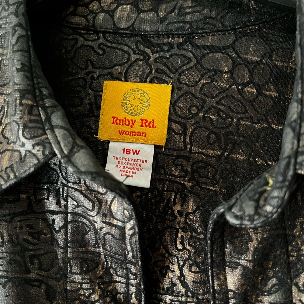 Ruby Rd. Black Croc-Embossed Jacket - image 3